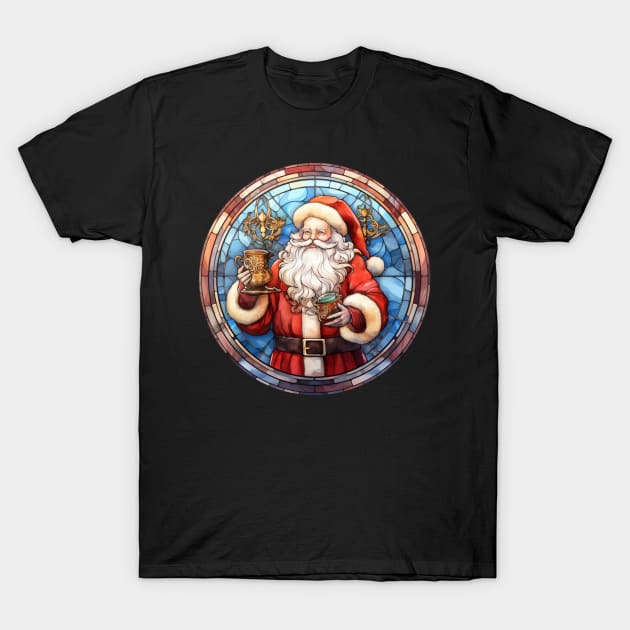 Father Christmas with a mug T-Shirt by Maison de Kitsch